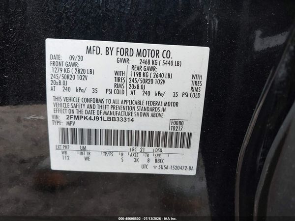 2020 FORD EDGE ST LINE