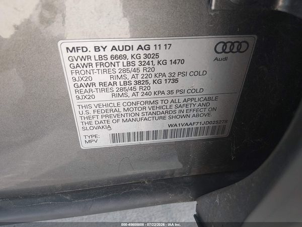 2018 AUDI Q7 3.0T PREMIUM