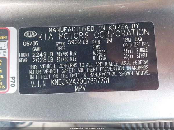 2016 KIA SOUL Plus