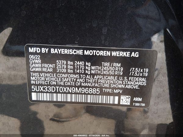 2022 BMW X4 XDRIVE30I