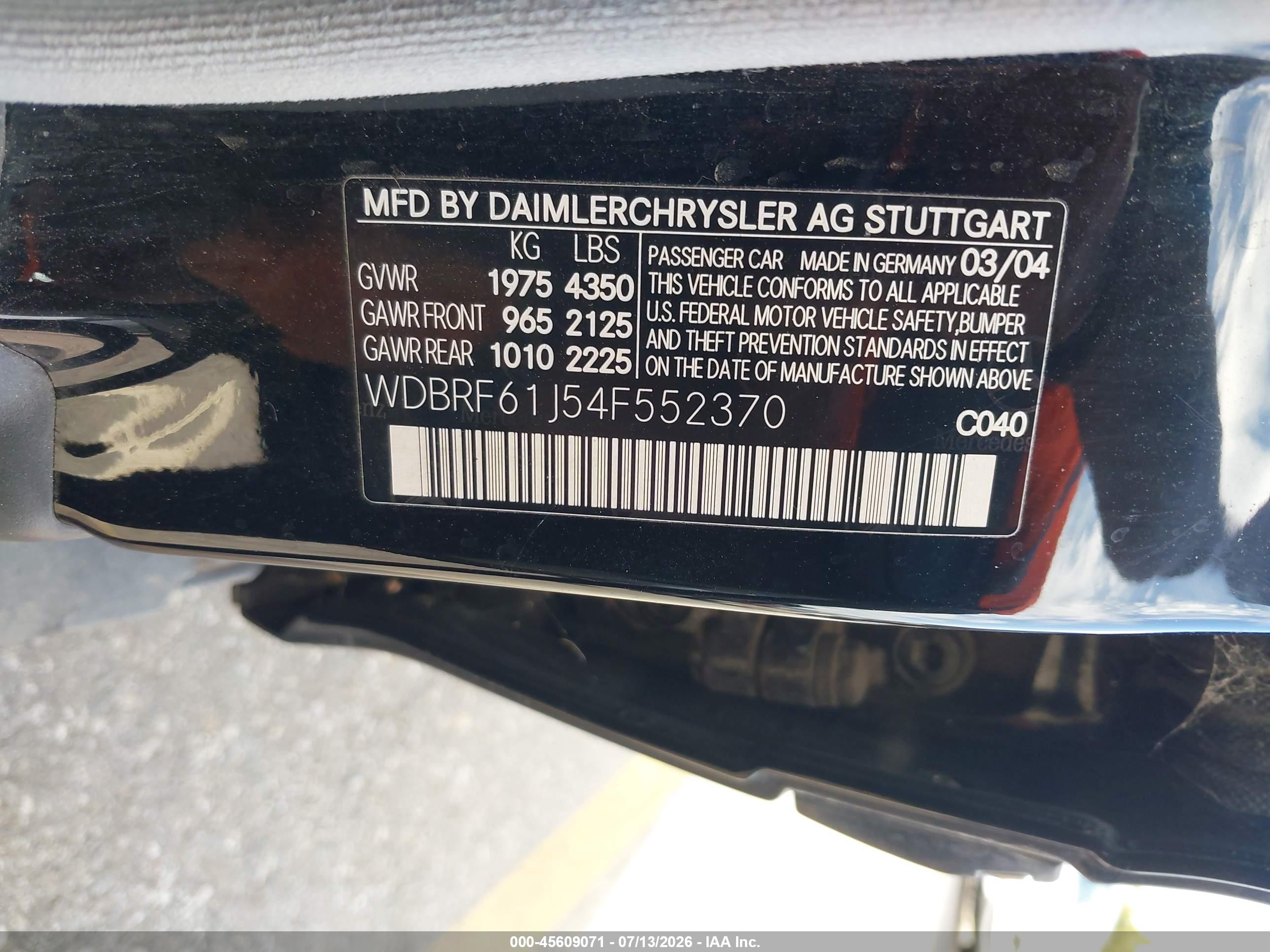 2004 MERCEDES-BENZ C 240 C240