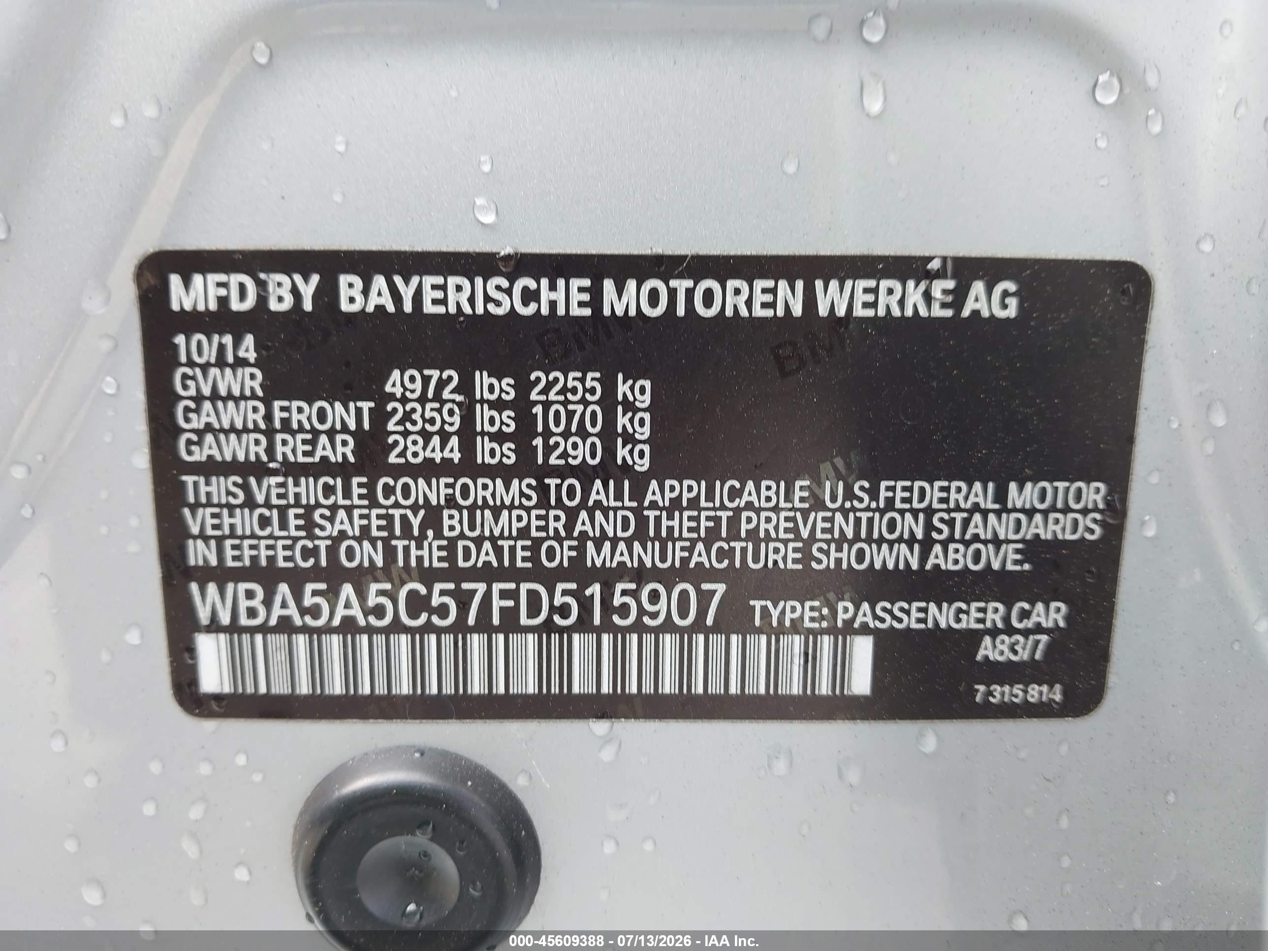 2015 BMW 528I