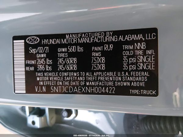 2022 HYUNDAI SANTA CRUZ SEL