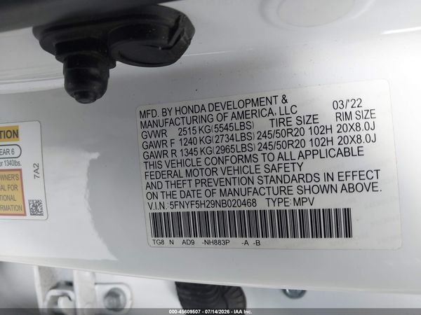 2022 HONDA PILOT 2WD SPECIAL EDITION