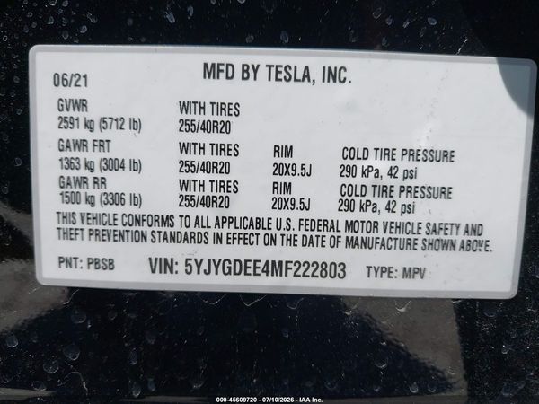 2021 TESLA MODEL Y