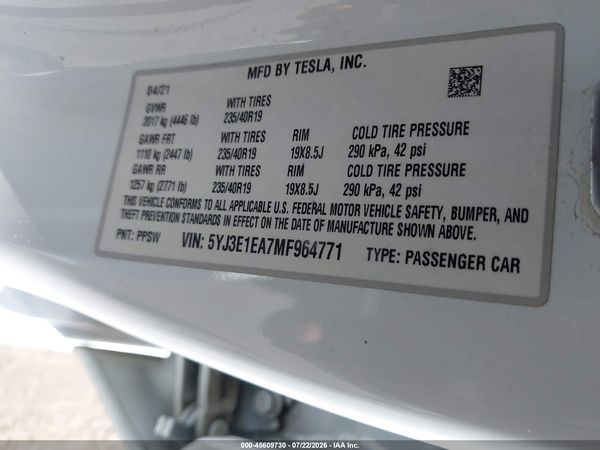 2021 TESLA MODEL 3