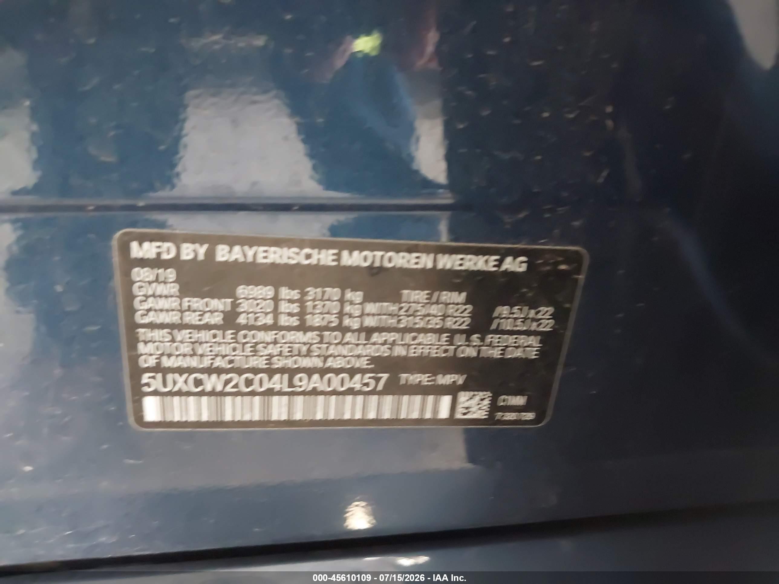 2020 BMW X7 XDRIVE40I