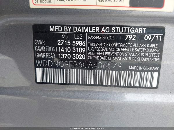 2012 MERCEDES-BENZ S 550 4MATIC