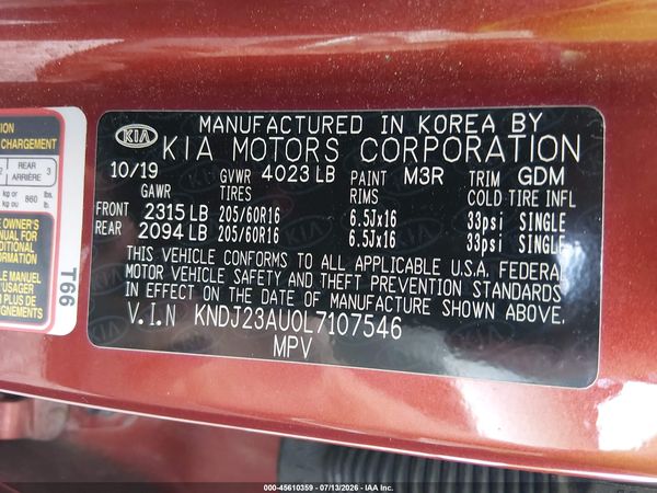 2020 KIA SOUL LX