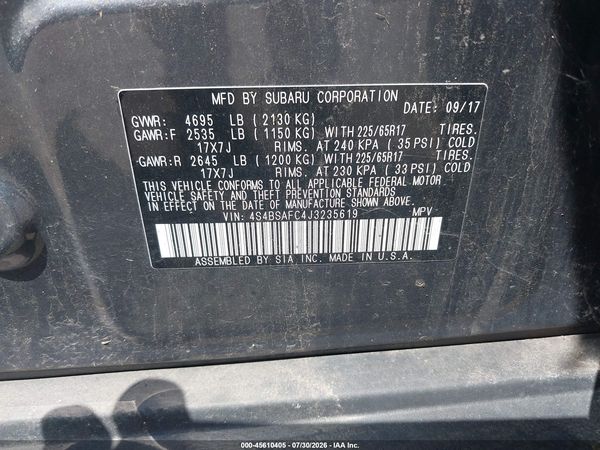 2018 SUBARU OUTBACK 2.5I PREMIUM