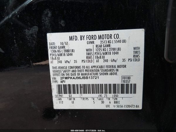 2018 FORD EDGE SEL — I9