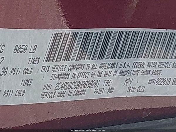2017 DODGE GRAND CARAVAN SXT — I9