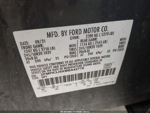 2021 FORD EDGE ST-LINE