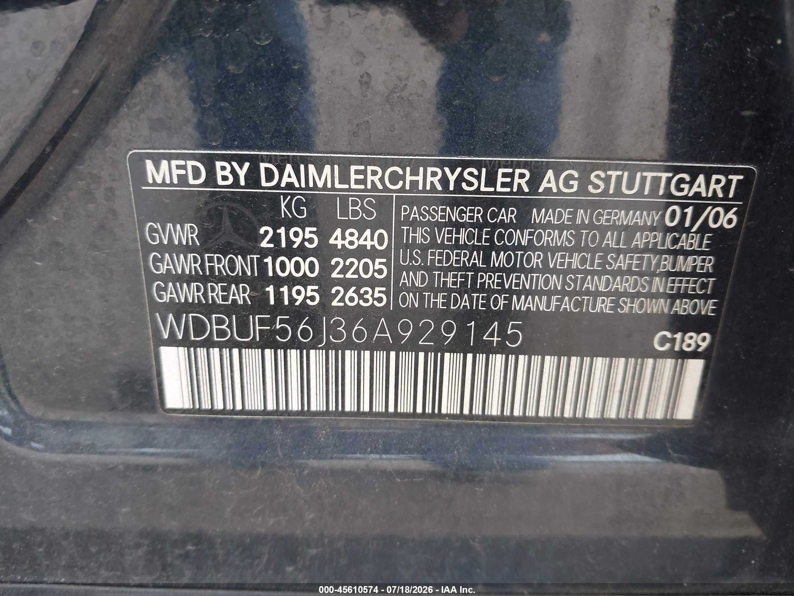 2006 MERCEDES-BENZ E 350 E350