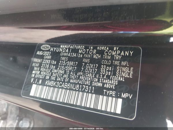 2022 HYUNDAI KONA SEL
