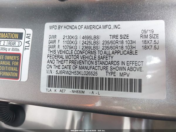2019 HONDA CR-V EX