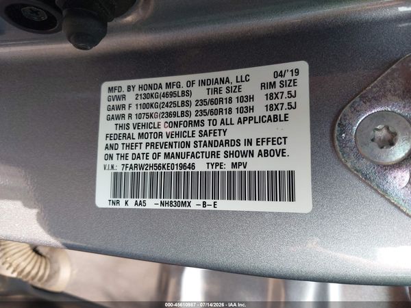 2019 HONDA CR-V EX
