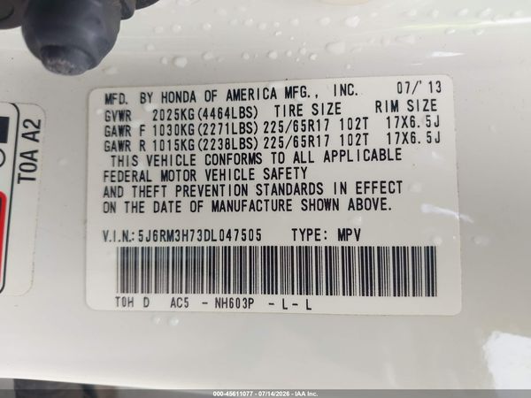 2013 HONDA CR-V EX-L
