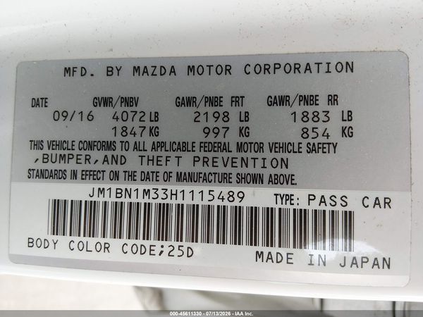 2017 MAZDA MAZDA3 GRAND TOURING