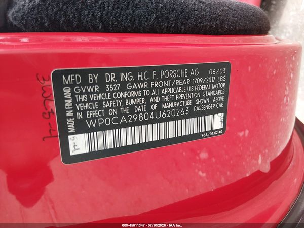 2004 PORSCHE BOXSTER