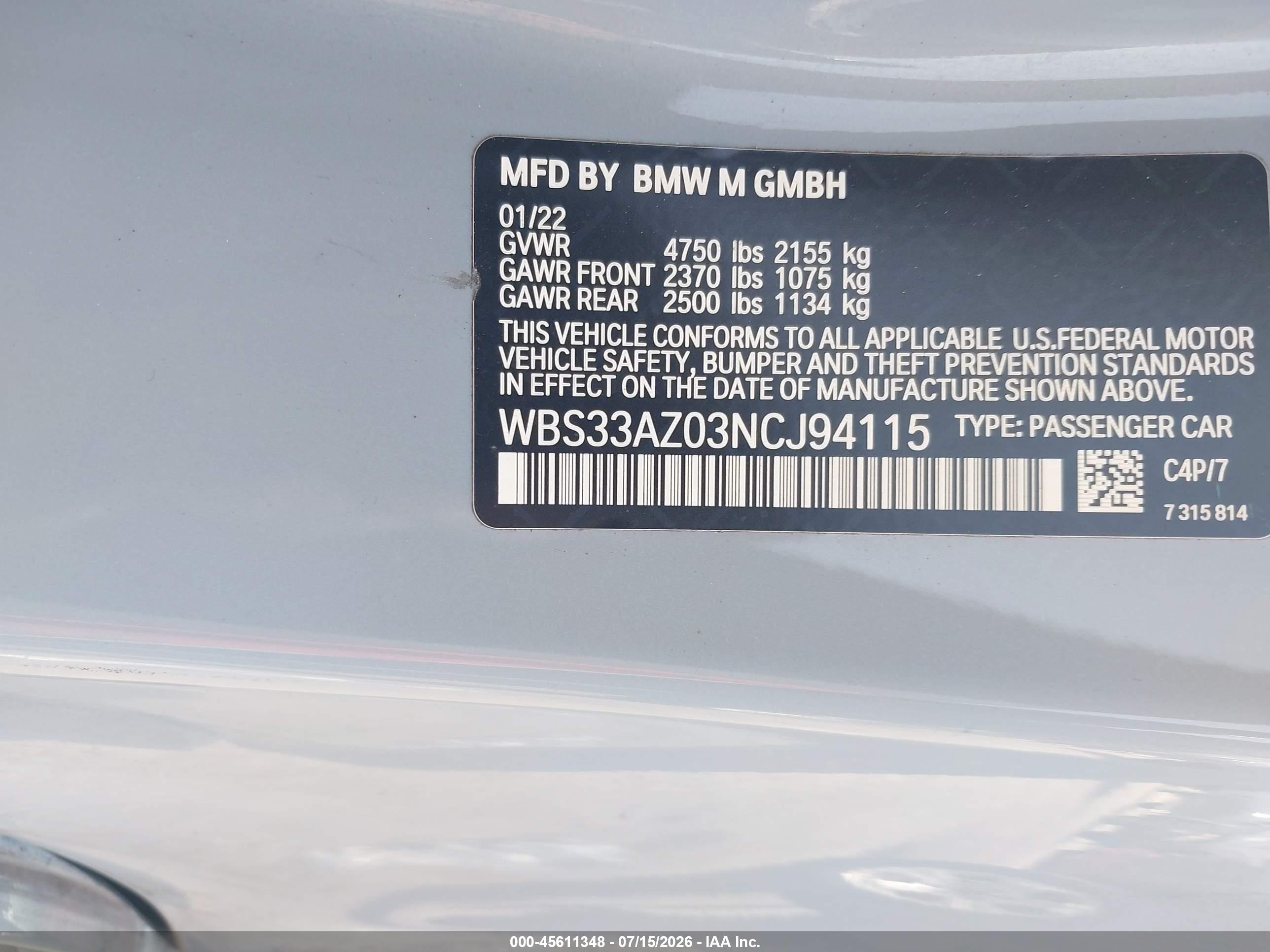 2022 BMW M4 COMPETITION