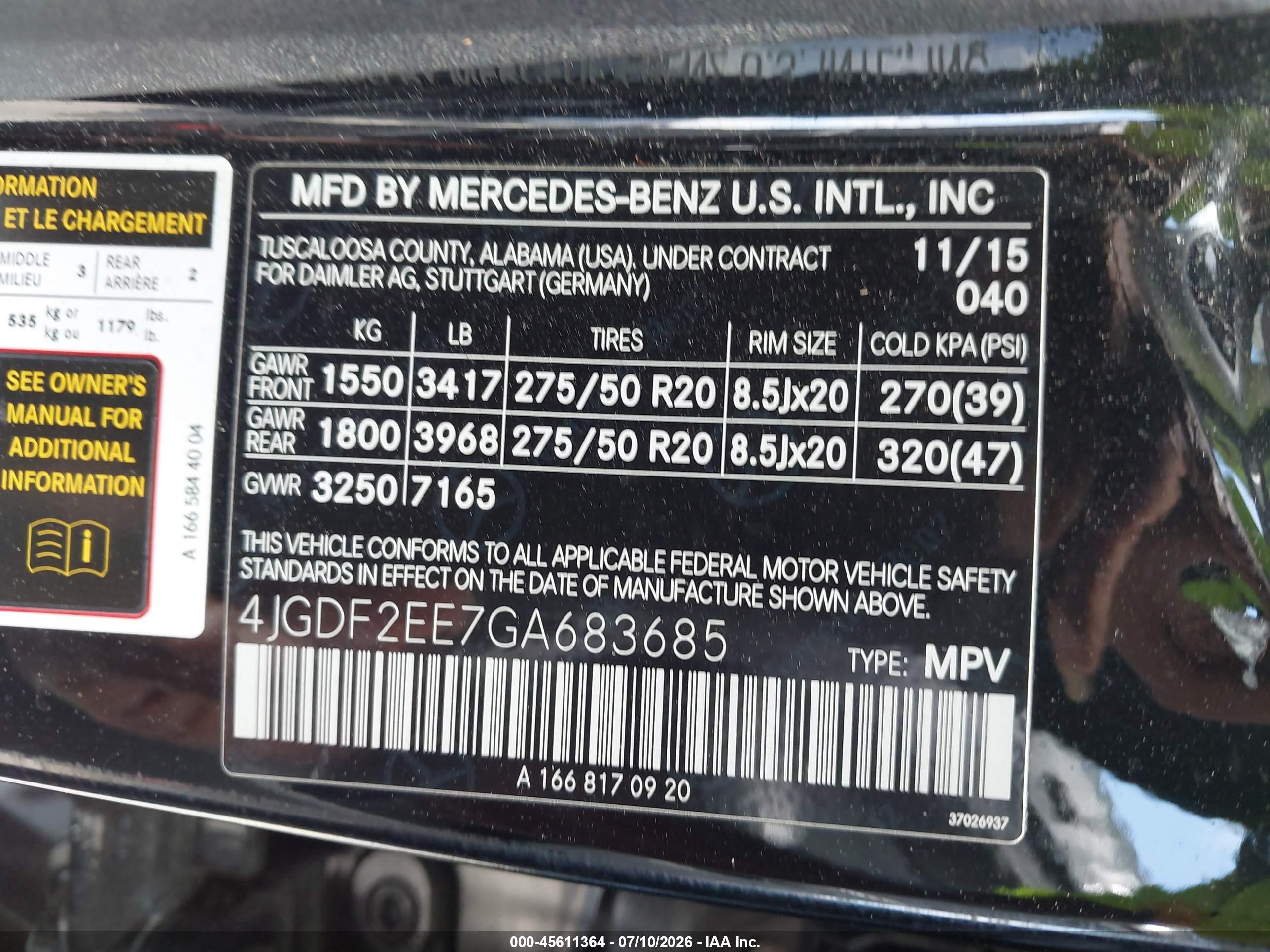 2016 MERCEDES-BENZ GL 350 BLUETEC 4MATIC