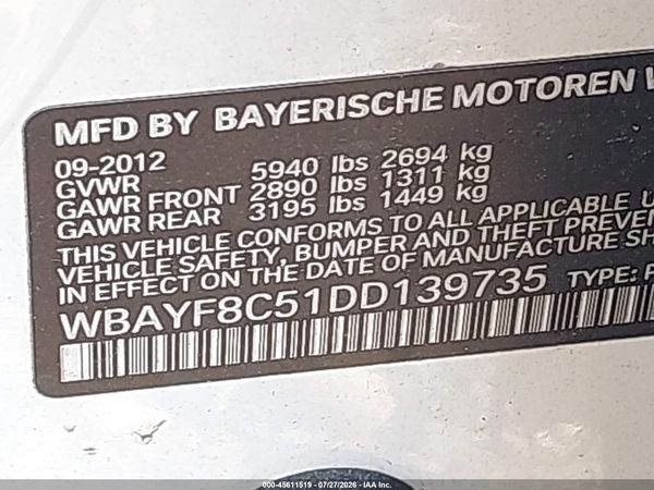 2013 BMW 750LI XDRIVE
