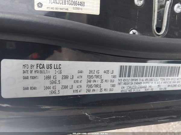 2016 JEEP COMPASS LATITUDE