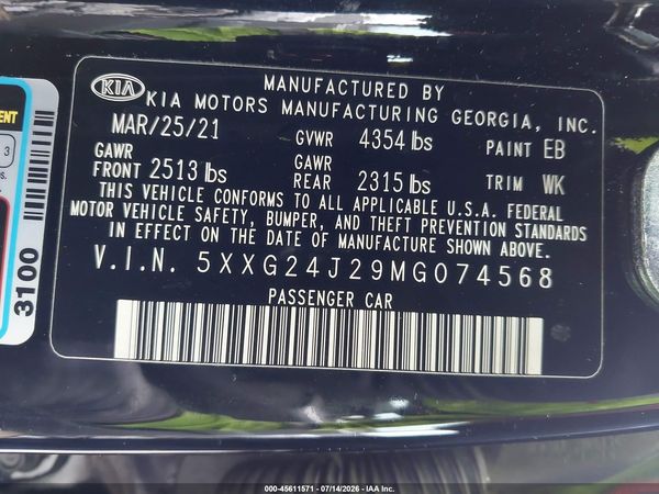 2021 KIA K5 LX