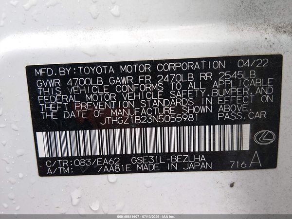2022 LEXUS IS 350 F SPORT