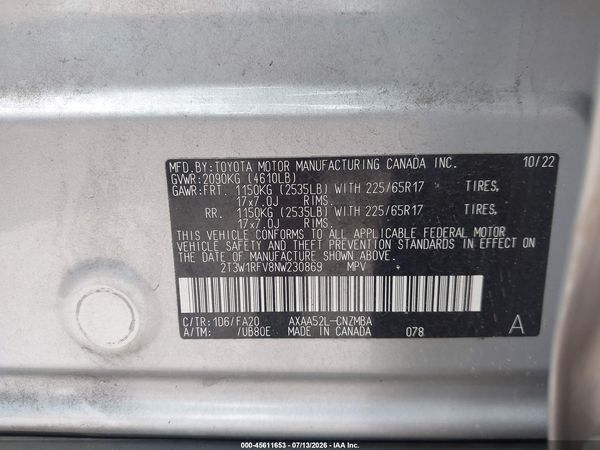 2022 TOYOTA RAV4 XLE