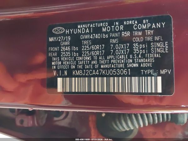 2019 HYUNDAI TUCSON SE