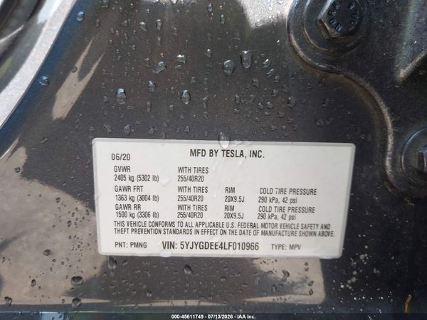 2020 TESLA MODEL Y
