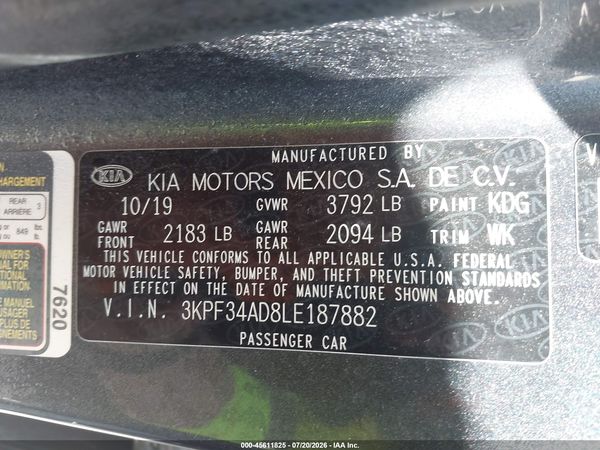 2020 KIA FORTE GT-LINE