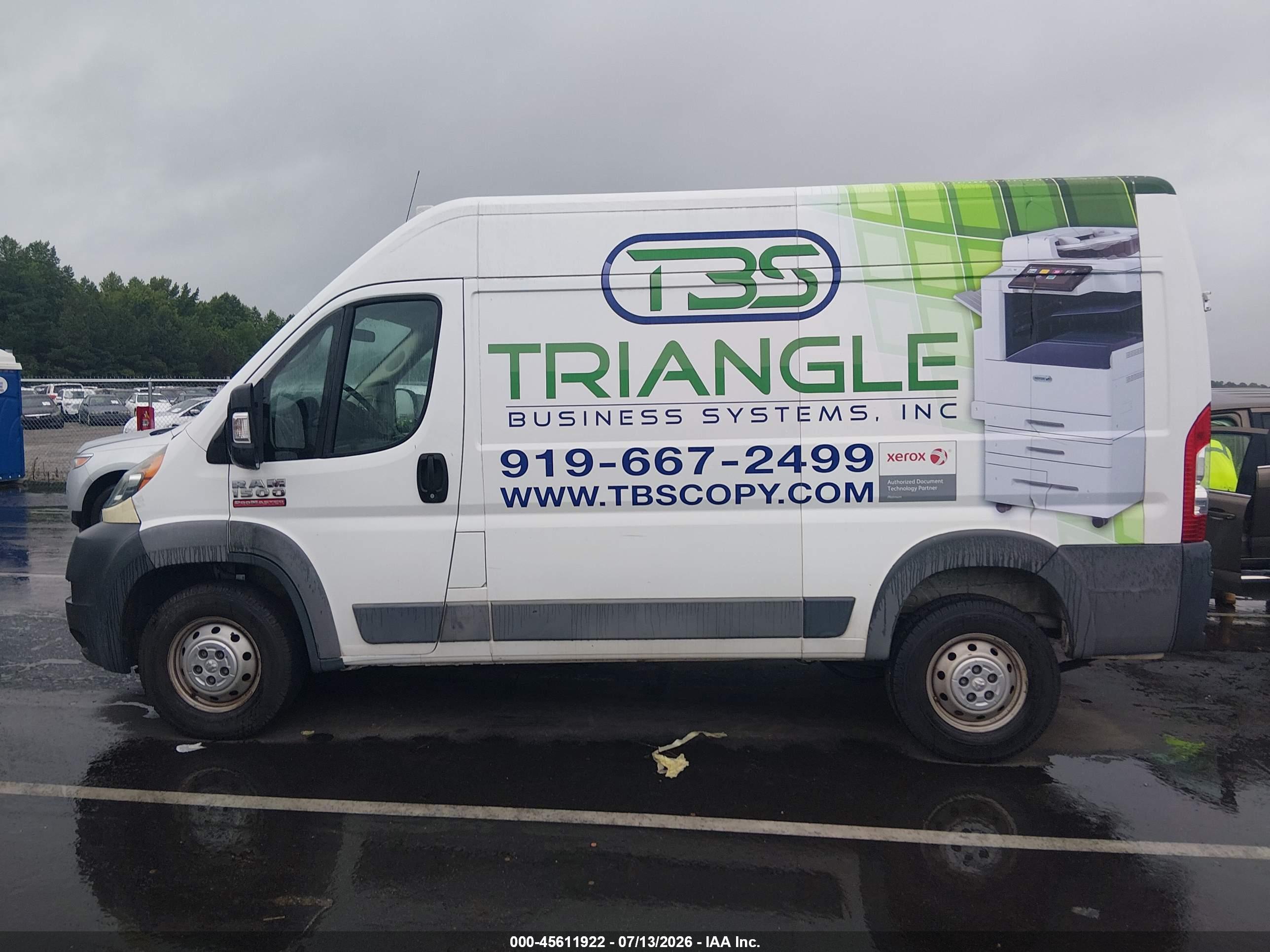 2018 RAM PROMASTER 1500 HIGH ROOF 136 WB