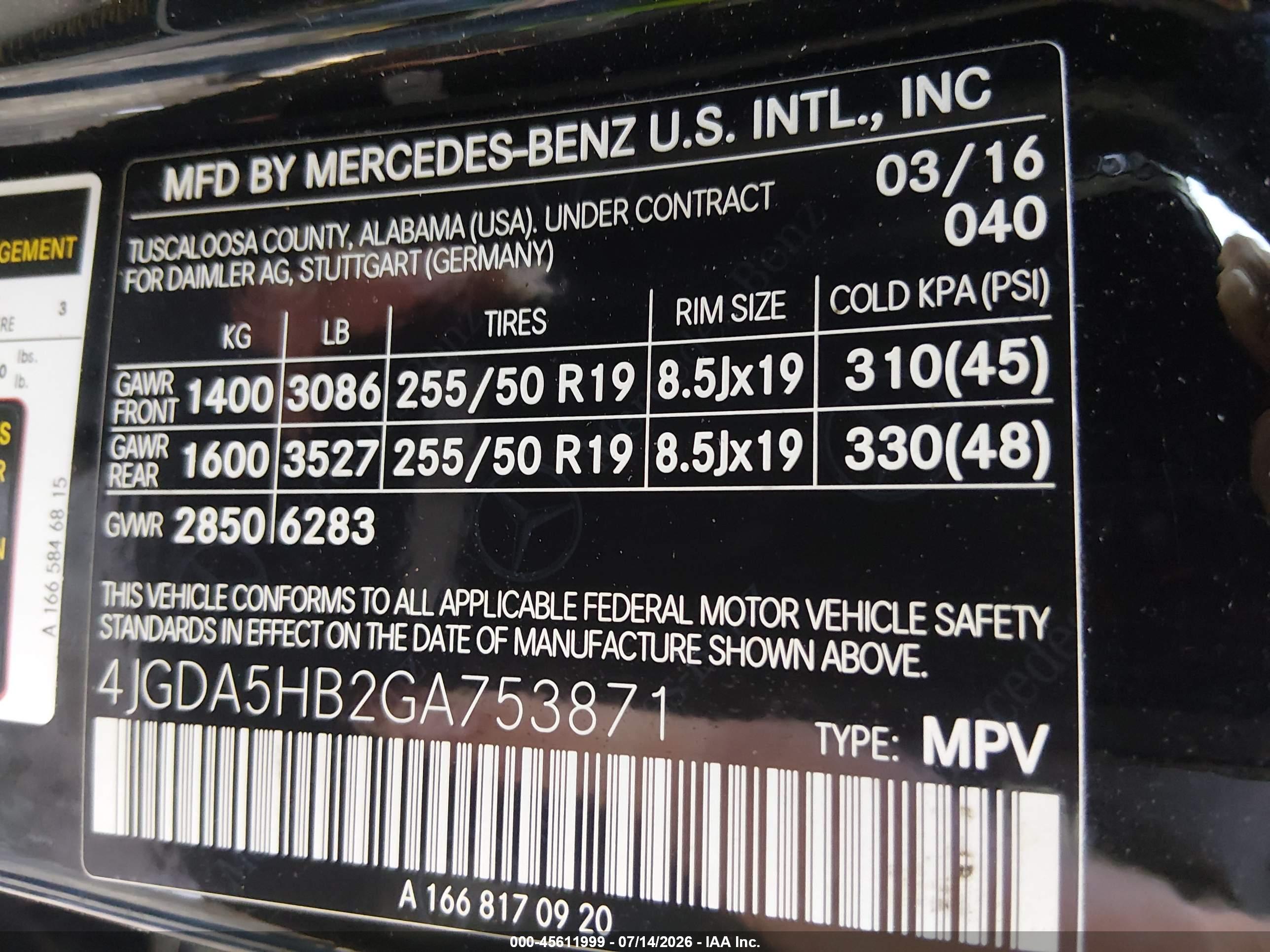 2016 MERCEDES-BENZ GLE 350 4MATIC