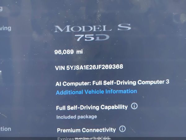 2018 TESLA MODEL S 100D/75D/P100D