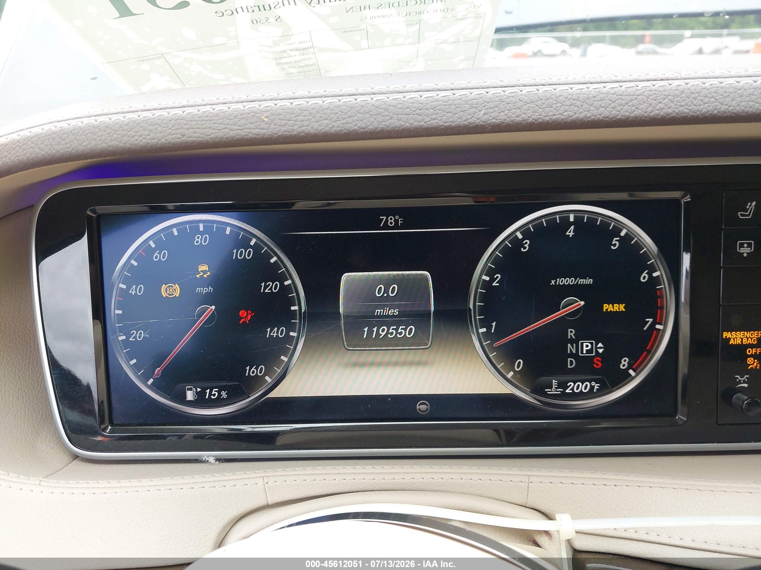 2014 MERCEDES-BENZ S 550 S550