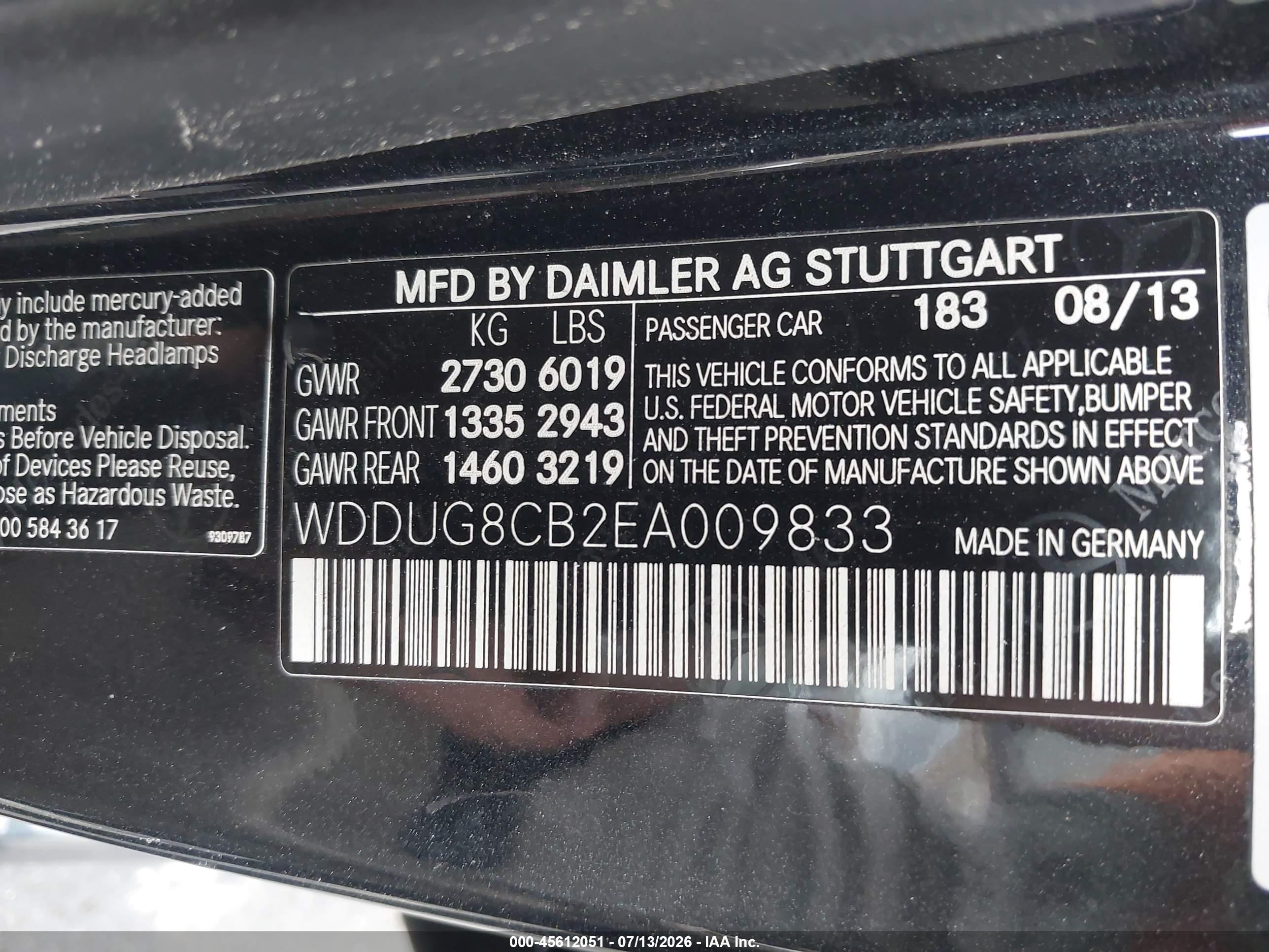 2014 MERCEDES-BENZ S 550 S550