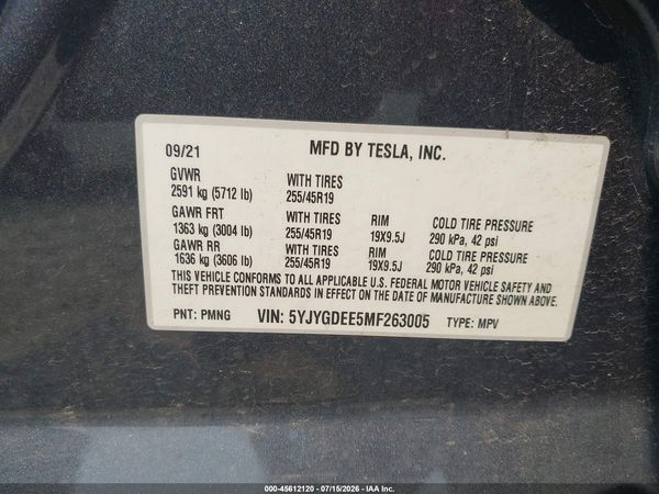2021 TESLA MODEL Y