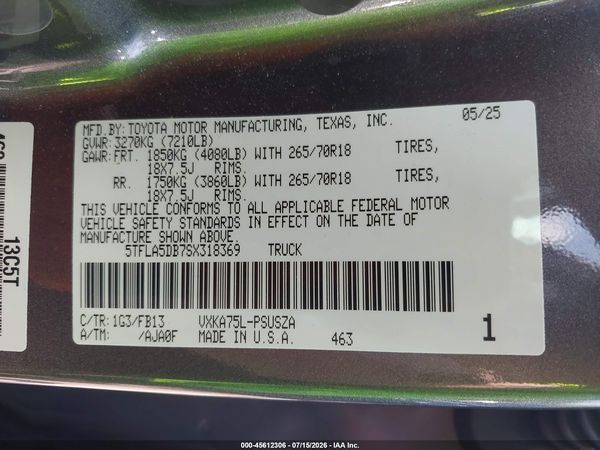 2025 TOYOTA TUNDRA SR5