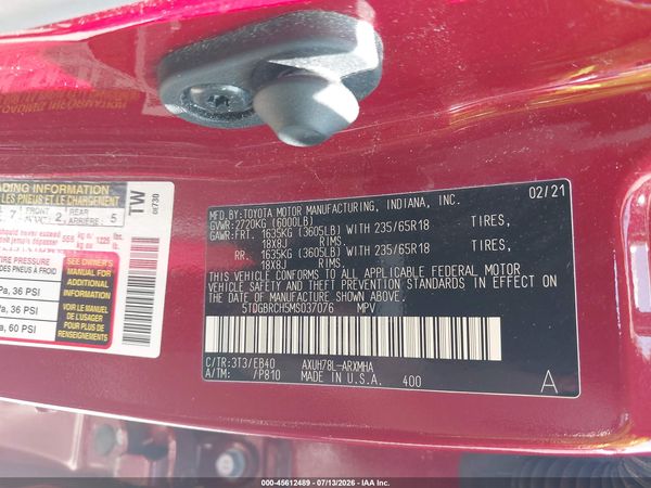 2021 TOYOTA HIGHLANDER HYBRID XLE