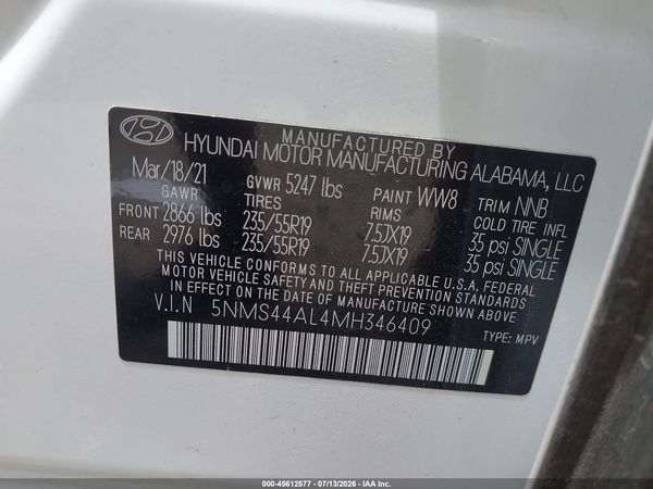 2021 HYUNDAI SANTA FE LIMITED
