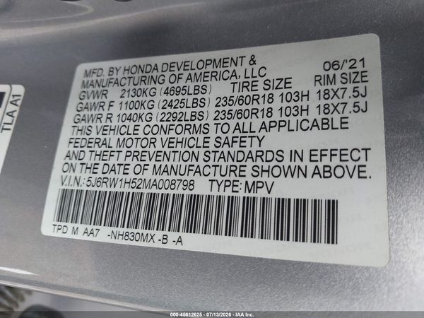 2021 HONDA CR-V 2WD EX