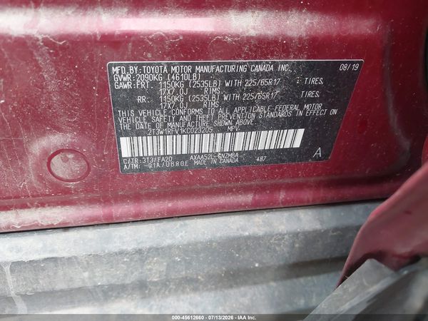2019 TOYOTA RAV4 XLE