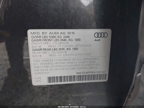 2015 AUDI Q5 2.0T PREMIUM