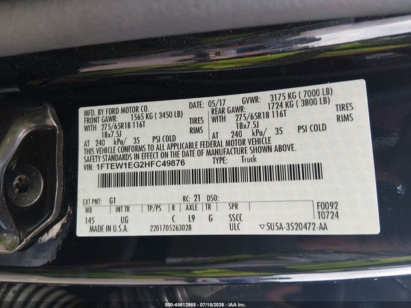 2017 FORD F-150 XLT