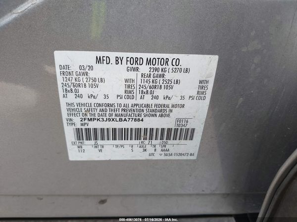 2020 FORD EDGE SEL/ST LINE