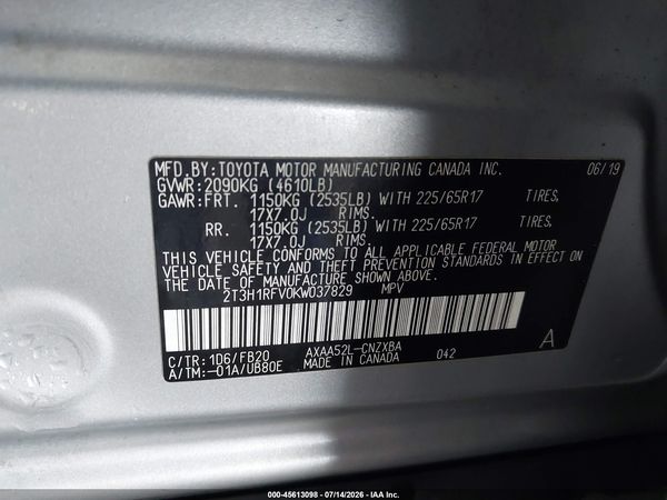 2019 TOYOTA RAV4 LE