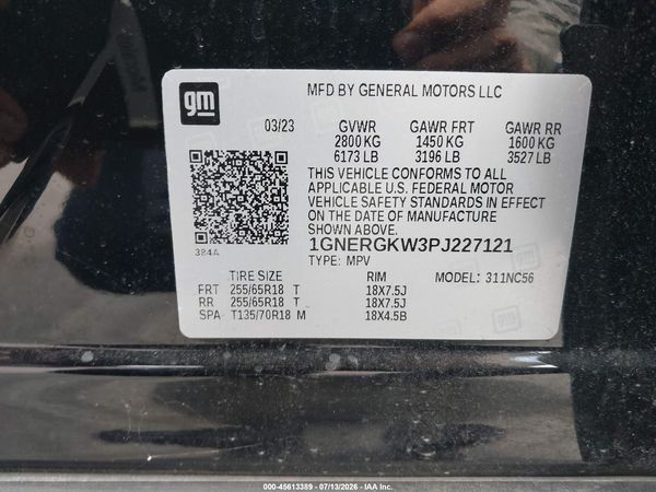 2023 CHEVROLET TRAVERSE FWD LT CLOTH — I9